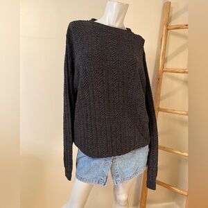 Bill Blass Green Crewneck Long Sleeve Chunky Knit Sweater Large Vintage